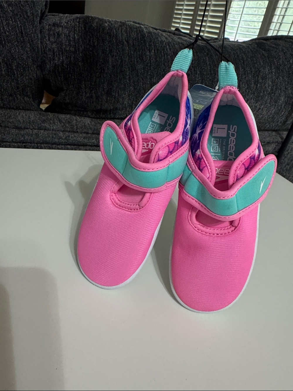 Speedo Kids Pink and Teal Hook-and-Loop Water Shoes